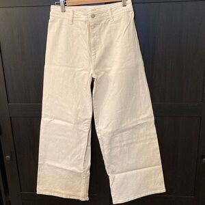 Universal Thread Women’s High Rise Sailor Wide Leg Ankle Jeans - Beige